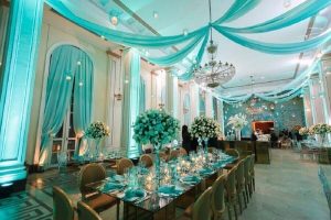Decoração para festa de 15 anos, azul tiffany